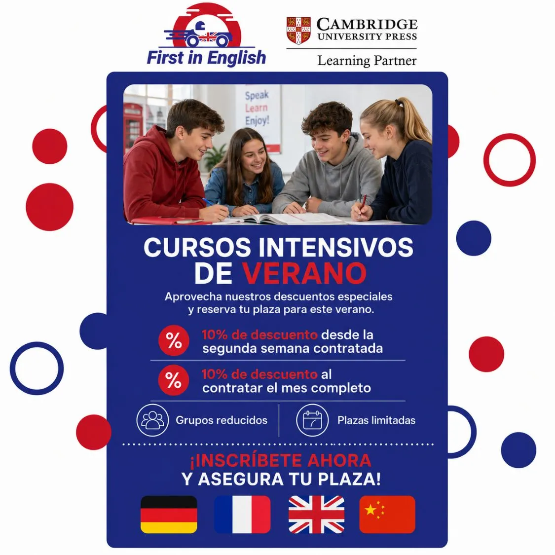 pop up First in English_intensivo verano